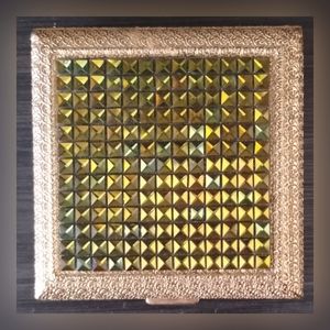 Jewelled Vintage Gold Toned Compact With Mirror